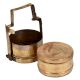 Brass Tiffin Box With Two Containers And Metal Frame