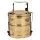 Golden Framed Brass Tiffin Box With Two Storage Box