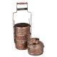 Copper Tiffin Box Four containers With Big Flower And Leaves Engraved Tiffin Box