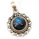 Labradorite Gemstone 92.5 Sterling Silver Handmade Round Male Female Pendant