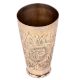 Rose Flower Etched Brass Lassi Glass Cup Home Decoration Glass