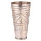 Hand Crafted Brass Lassi Glass Cup With Dotted Border And Leafy Pattern
