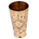 Hand made Abstract Geometric Design Brass Lassi Glass Cup