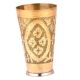 Flowers Etched Floral Design Brass Lassi Glass Cup