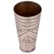 Hand crafted Tall Brass Lassi Glass Cup Geometric Leaf Design