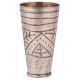 Hand crafted Tall Brass Lassi Glass Cup Geometric Leaf Design
