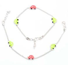 Colorful Car Charms 92.5 Sterling Silver Bracelets  for Kids ( In Set of 2)