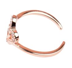92.5 Sterling Silver Toe Ring With Double Heart For Women With Rose gold Polish (Pair)