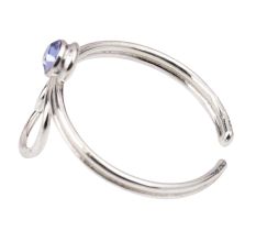 Wired 92.5 Sterling Silver Toe Ring  With Blue American Diamond (Pair)