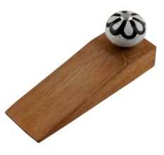Black Sunflower Crackle Wooden Door Stopper