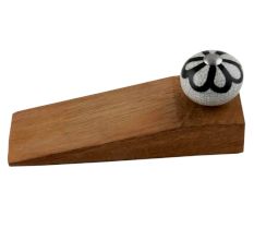 Black Sunflower Crackle Wooden Door Stopper