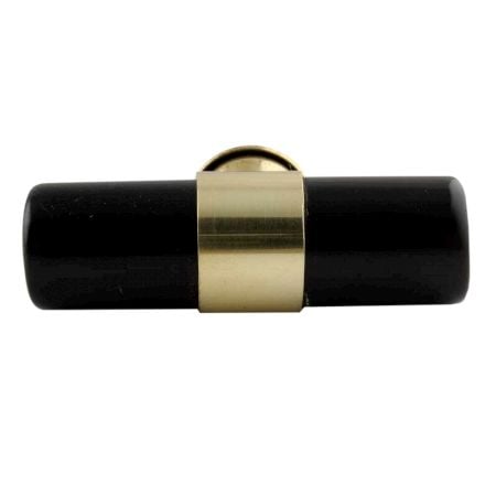 Black Resin And Brass Tube Drawer Knob