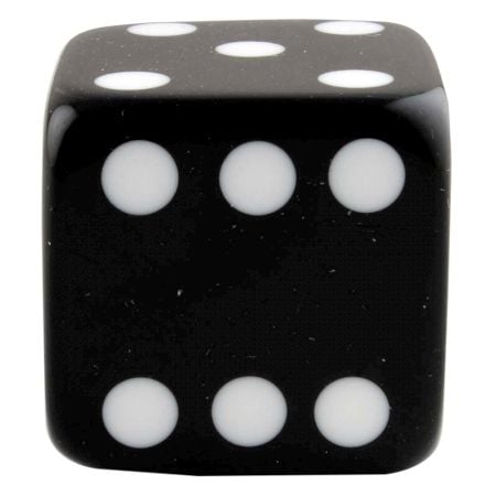 Black Six Sided Dice Resin Cabinet Knobs