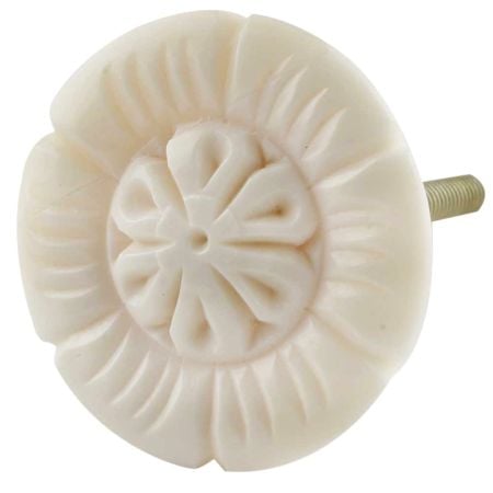 Cream Sunflower Bone Cabinet Knob