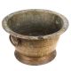 Old Brass Flower Pot With One Ring Handle For Decoration