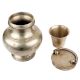Brass Water pot With Lid And Glass Inside And Handle