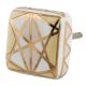 White And Golden Square Ceramic Floral Cabinet  Knobs