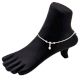 92.5 Sterling Silver Anklets Diamond Charm Payal For Women (In Set of 2)