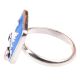 92.5 Sterling Silver Ring With Blue Bird Blue Background Kids Jewelry (Pair)