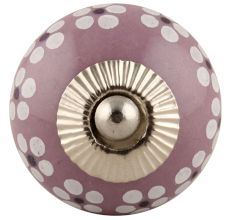 Purple Ceramic Floral Round Cabinet Knob