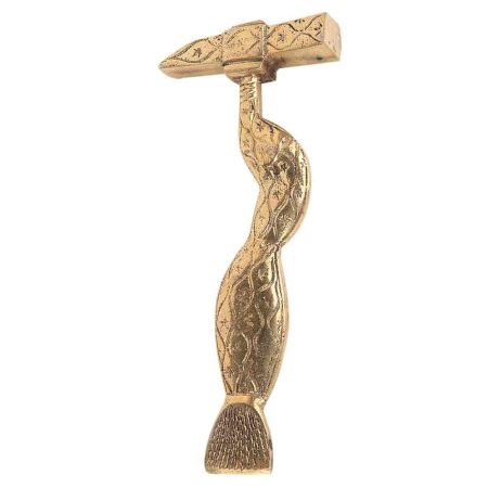 Handcrafted Brass Paper weight Carved Twisted Rope Hammer Design