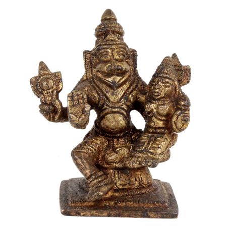 Brass Statue Of Narsimha Lakshmi Home Decoration