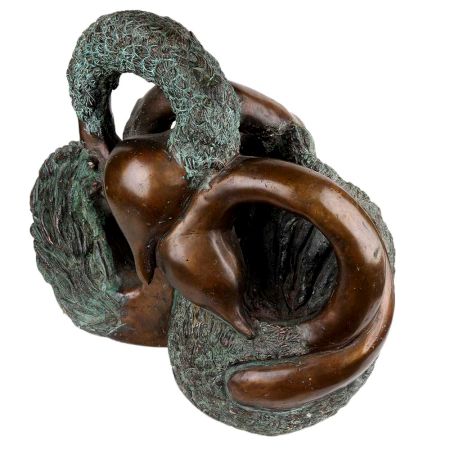 Brass European Birds Family Statue Home Decoration