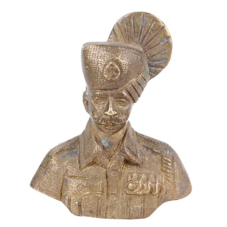 Handmade Brass Army Soldier Bust Home Decoration Statue