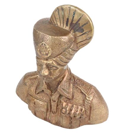 Brass Military Statues Sculpture Bust