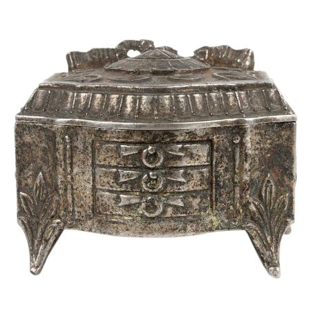 Storage Box In Chest Of Drawer Design In White Metal