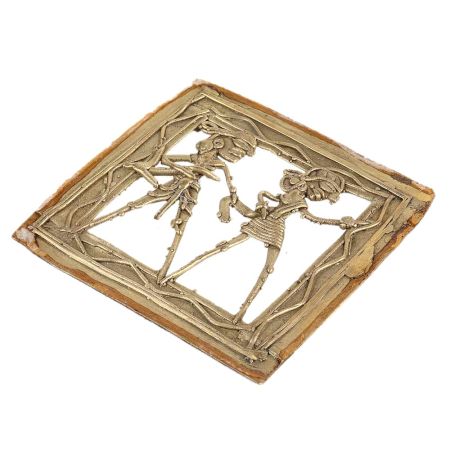 Brass Rural Couple Dhokra Wall Hanging