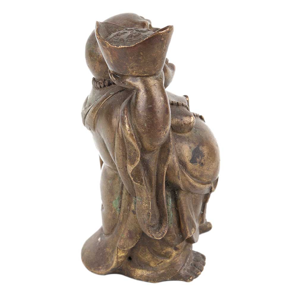 Brass Standing Laughing Buddha Statue For Good Luck