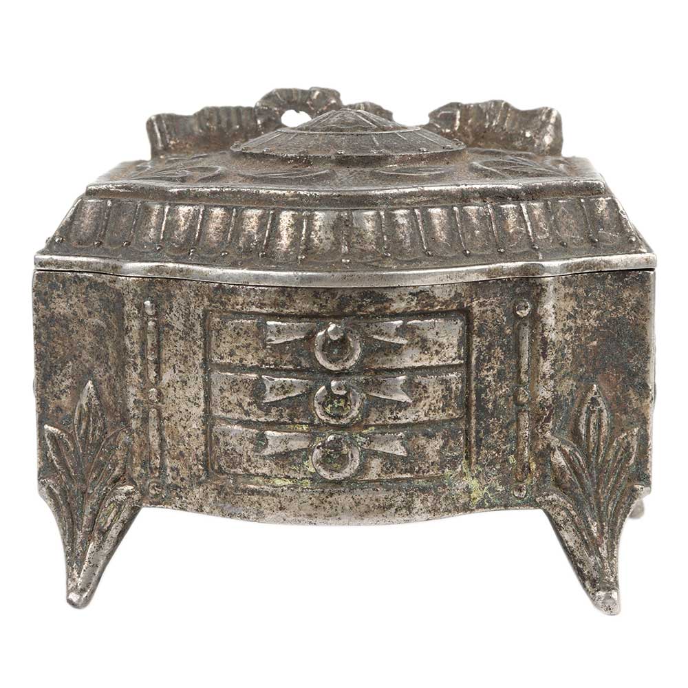 Storage Box In Chest Of Drawer Design In White Metal