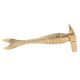Hand Crafted Brass Paperweight Carved Fish With Hammer