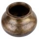Brass Pot With Broad Base Small Mouth And Patina
