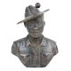 Brass Solider Bust With Uniform and Hat