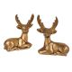 Vintage Brass Deer Statues Sitting Statue In Pair
