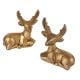 Vintage Brass Deer Statues Sitting Statue In Pair