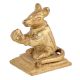 Brass Golden Rat Statue Sitting Holding Fruit