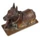 Brass Sitting Nandi Statue On Rectangular Base Festival Gift