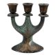 Brass Vintage Three Candle Stand For Home Decoration