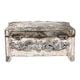 Silver Metal Storage Box Floral Design Jewelry Box