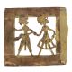Brass Dhokra Art Hanging Of A Couple Holding A Weapon