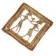 Brass Dhokra Wall Hanging Of Dancing Couple Figurines In Square Frame