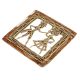Brass Dhokra Art Square Wall Hanging Depicting A Rural Working Couple