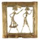 Brass Wall Art Hanging Tribal Couple Arguing Daily Activity