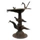 Dhokra Brass Standing Oil Lamp On Bird Base