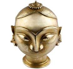 Golden Brass Gauri Head Gangaur Lady Head Statue