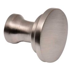 Round Brass Kitchen Cabinet Knob In brushed Silver Color
