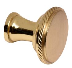 Round Beaded Brass Cabinet Door Pull Knobs In Golden Color
